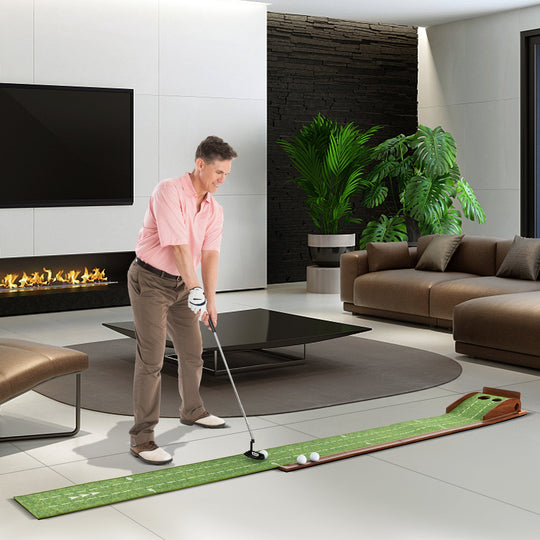 Golf Putting Mat with Auto Ball Return - 10 ft