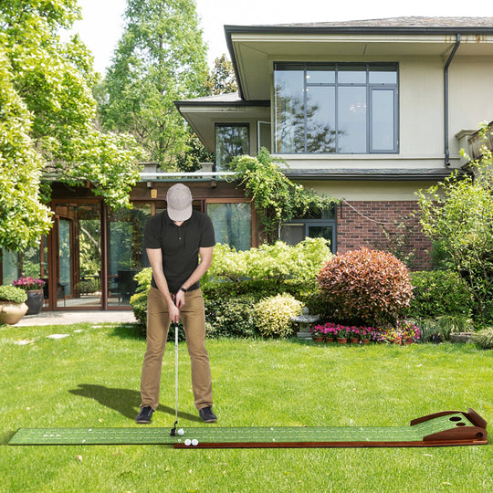 Golf Putting Mat with Auto Ball Return - 10 ft