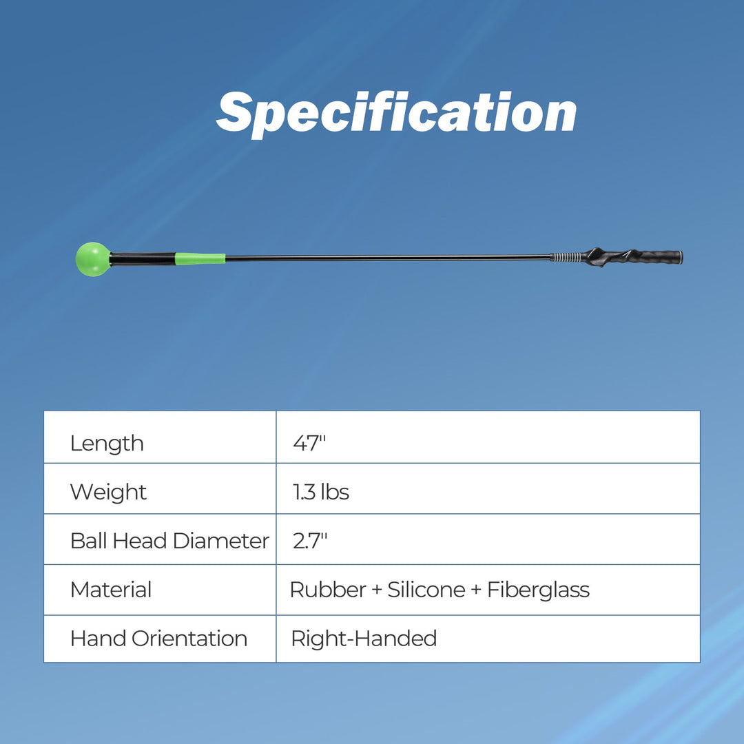 Golf Swing Trainer Aid 47inch/40inch/31.5inch Warm-up Practice Stick with Weighted Head for Grip