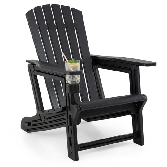 Adirondack Chair with Cup Holder - Weather-Resistant HDPE