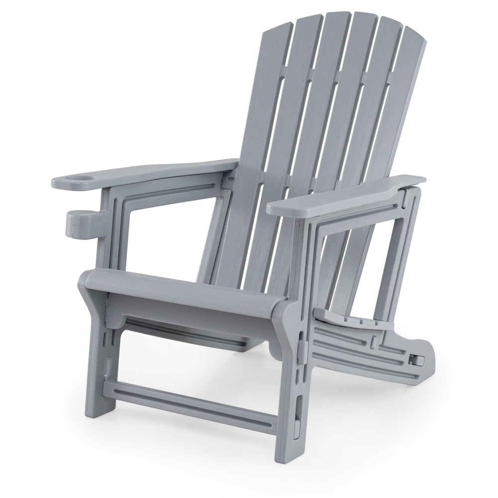 Adirondack Chair with Cup Holder - Weather-Resistant HDPE