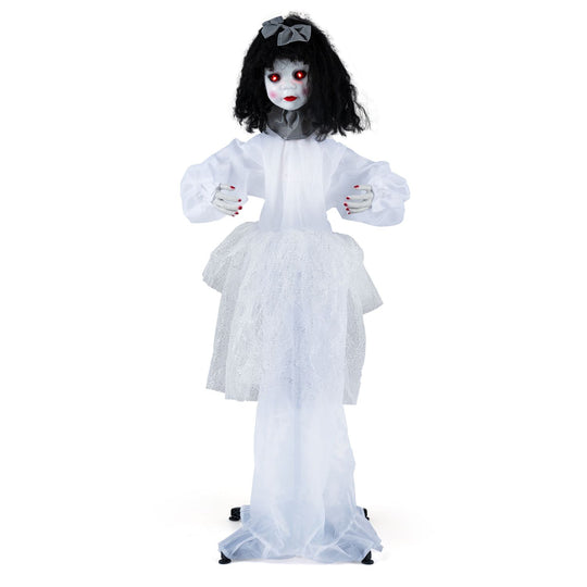 Halloween Doll Girl with Shakeable Head and Posable Arms