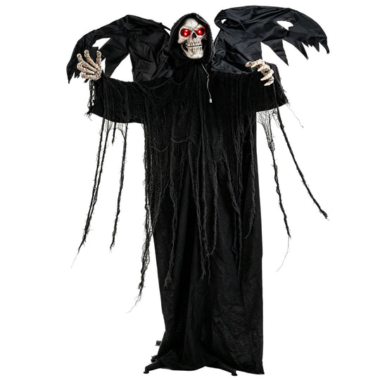 Halloween Standing Grim Reaper with Red Eyes and Shaking Head