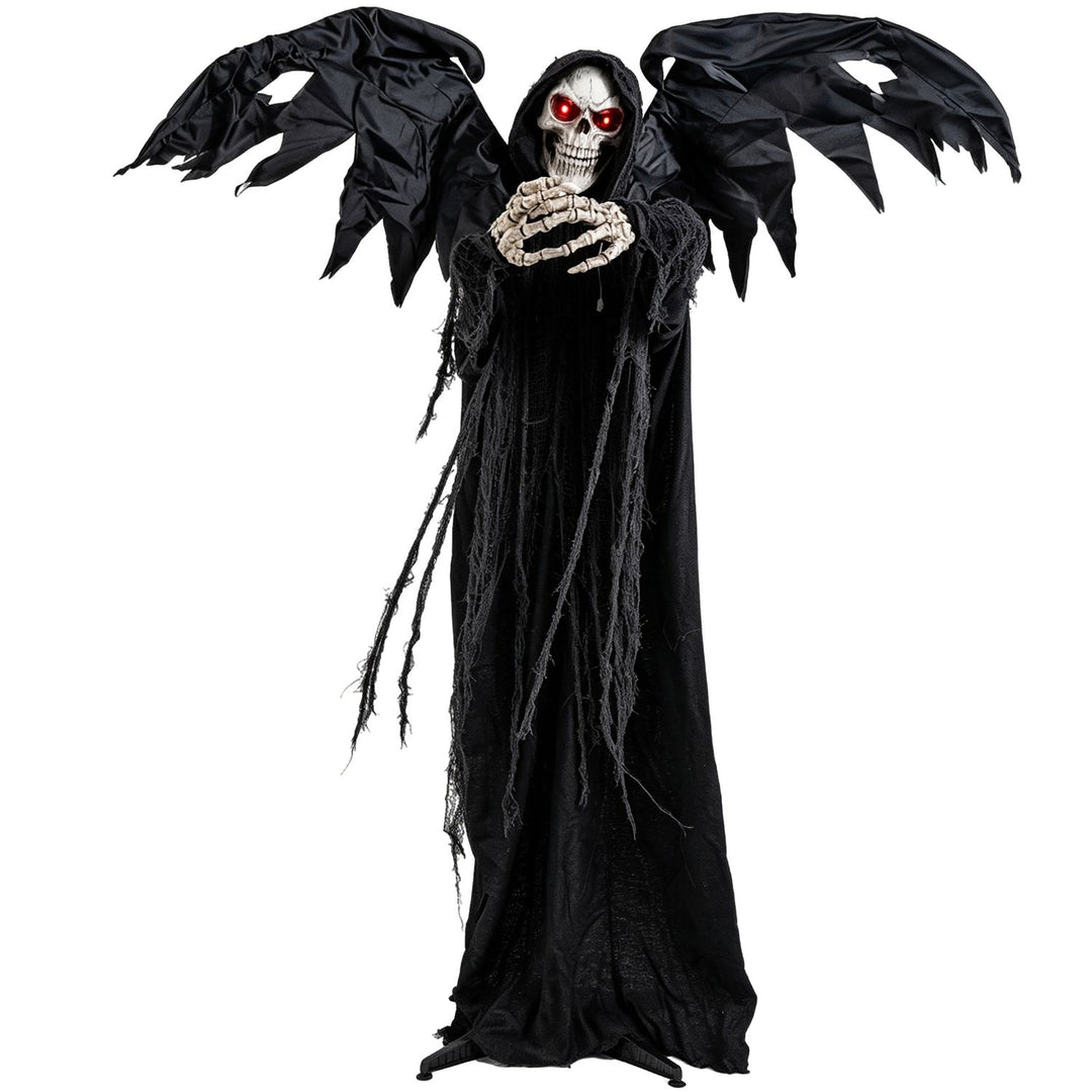 Halloween Standing Grim Reaper with Red Eyes and Shaking Head