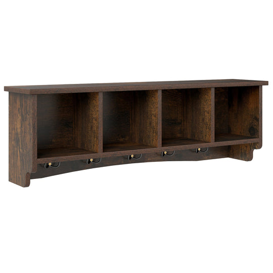 Wall-Mounted Storage Cabinet Hanging Entryway Shelf Coat Rack