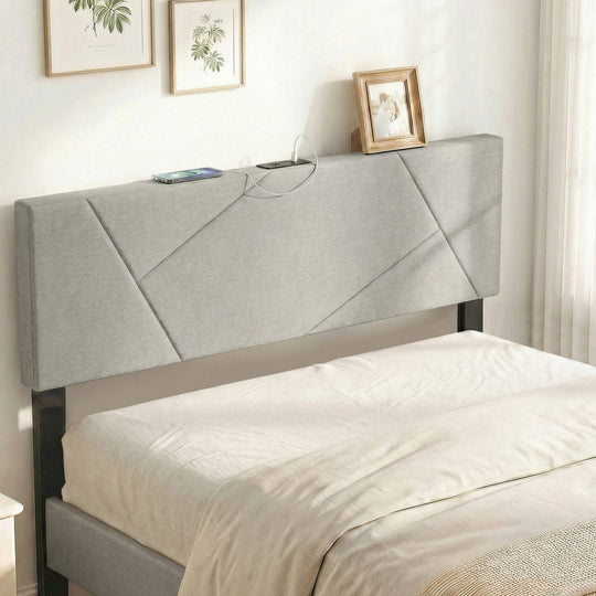 Headboard for Full Size Bed and Queen Geometric Upholstered Head Board