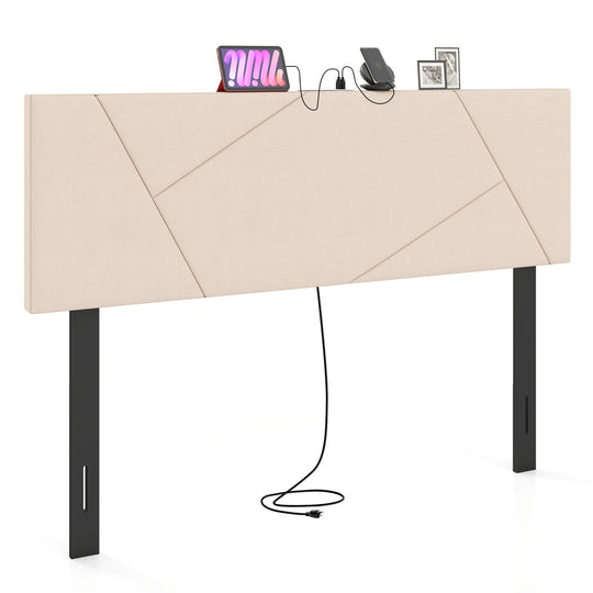 Headboard for Full Size Bed and Queen Geometric Upholstered Head Board