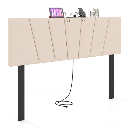 Headboard for Queen and Full Size Bed Geometric Upholstered Head Board