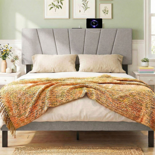 Headboard for Queen and Full Size Bed Geometric Upholstered Head Board