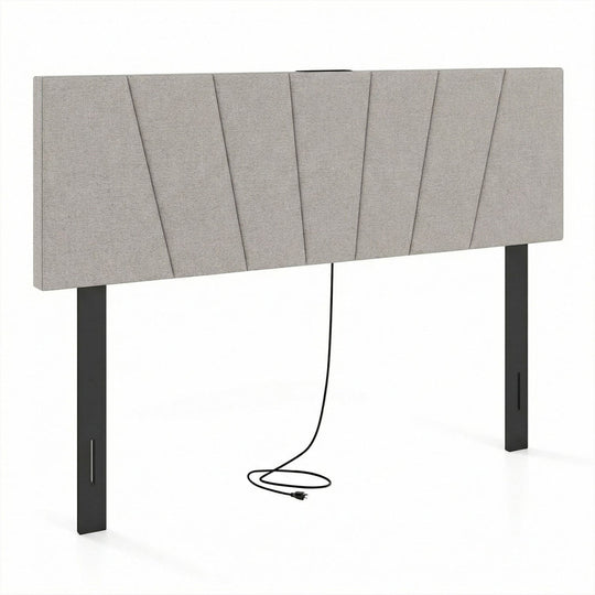 Headboard for Queen and Full Size Bed Geometric Upholstered Head Board