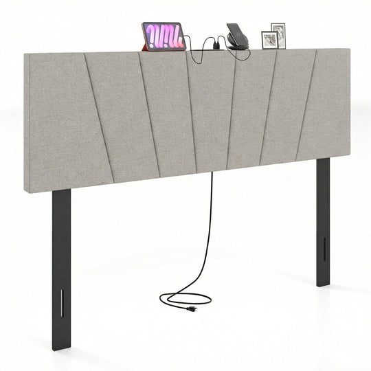 Headboard for Queen and Full Size Bed Geometric Upholstered Head Board