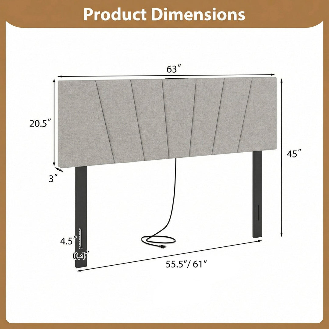 Headboard for Queen and Full Size Bed Geometric Upholstered Head Board