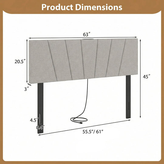 Headboard for Queen and Full Size Bed Geometric Upholstered Head Board