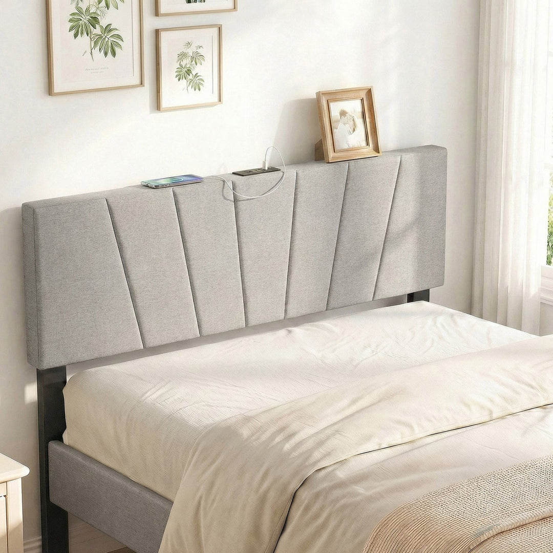 Headboard for Queen and Full Size Bed Geometric Upholstered Head Board