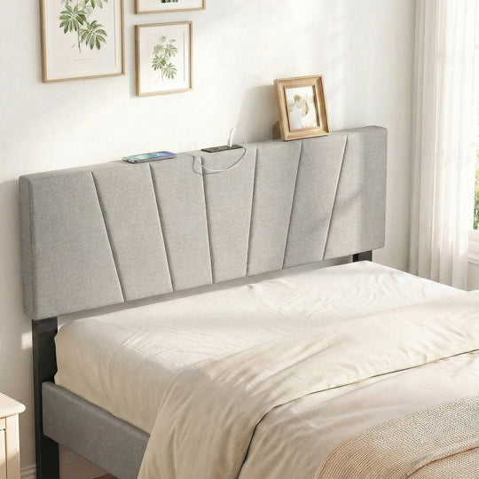 Headboard for Queen and Full Size Bed Geometric Upholstered Head Board