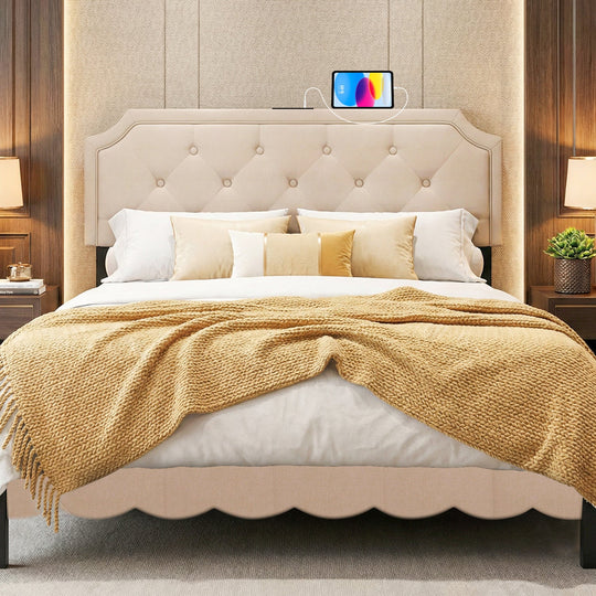 Headboard for Queen and Full Size Bed Tufted Upholstered Head Board