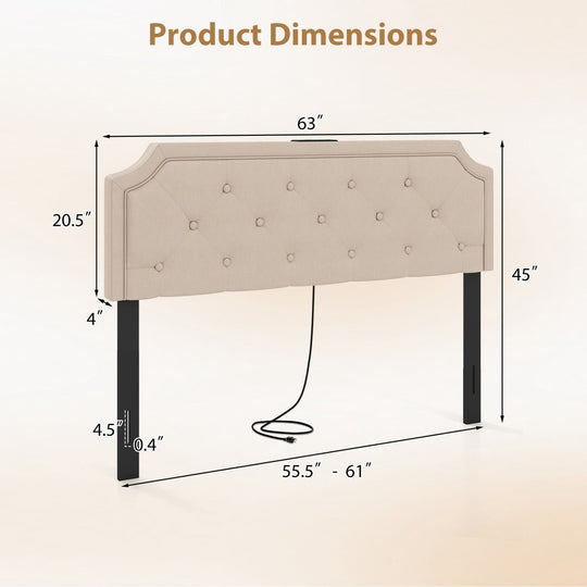 Headboard for Queen and Full Size Bed Tufted Upholstered Head Board