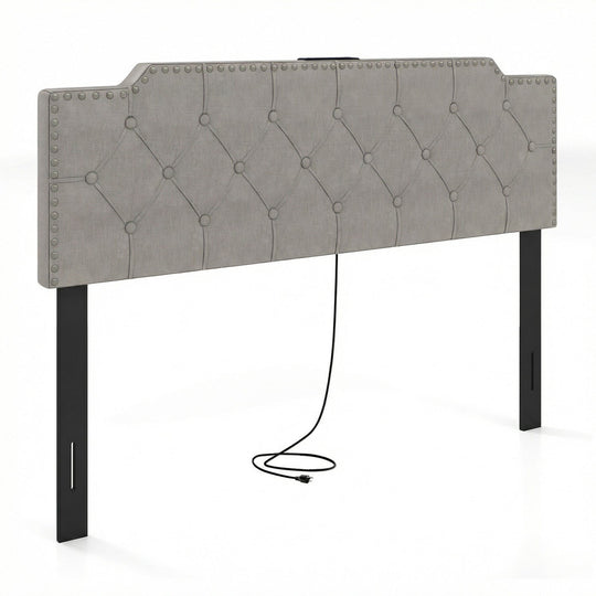 Headboard for Queen and Full Size Bed Rivet Tufted Upholstered Head Board