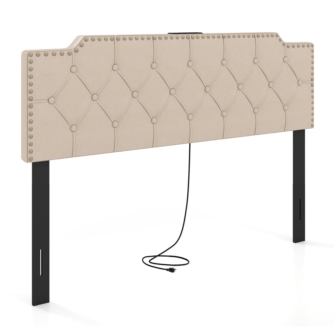 Headboard for Queen and Full Size Bed Rivet Tufted Upholstered Head Board