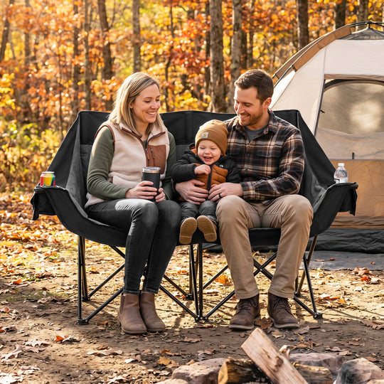 Heated Double Camping Chair with 4 Heating Zones