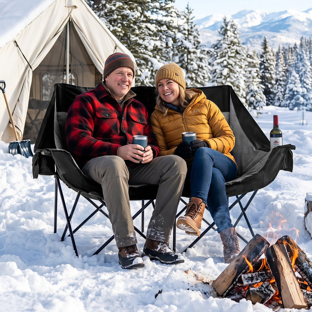 Heated Double Camping Chair with 4 Heating Zones