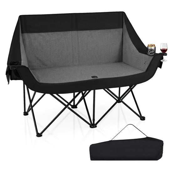 Heated Double Camping Chair with 4 Heating Zones