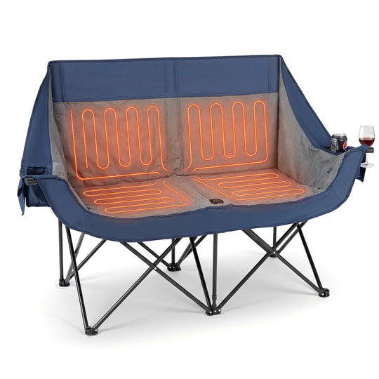 Heated Double Camping Chair with 4 Heating Zones