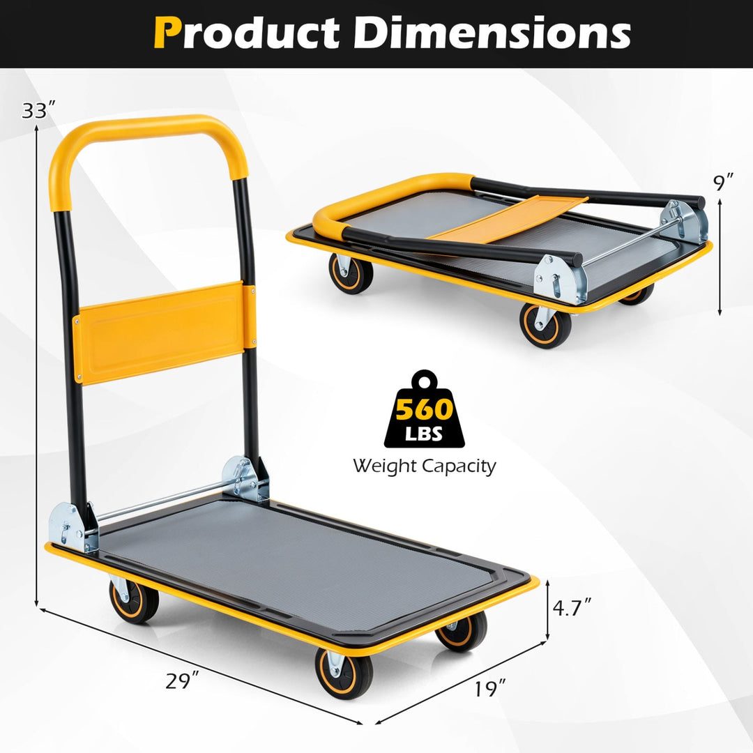 Foldable Push Cart Dolly with 560 lbs Capacity