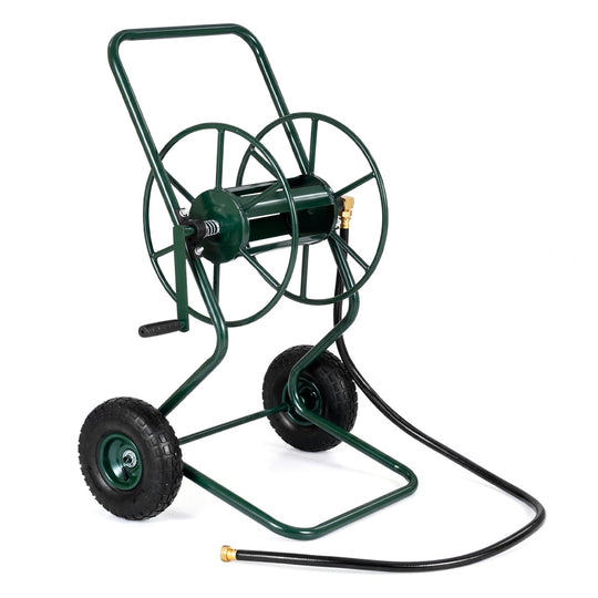 Garden Hose Reel Cart with Pneumatic Tires - 300 FT Capacity