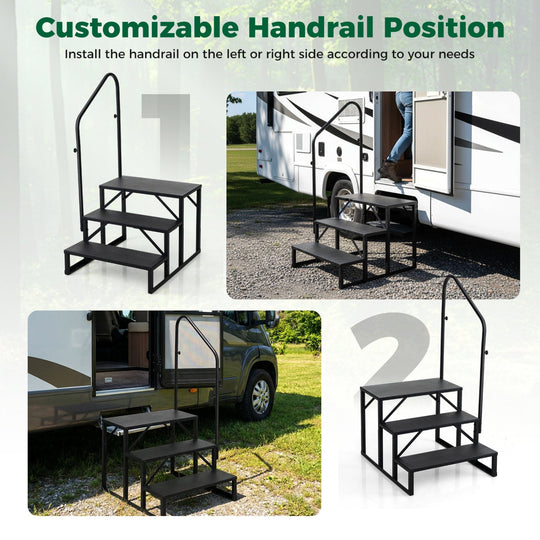 Heavy Duty Hot Tub Stair with Wide Anti-Slip Platforms for Porch and Mobile Home