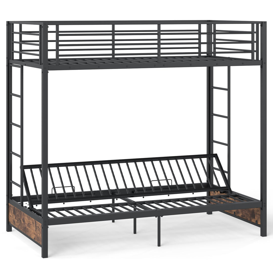 Heavy Duty Metal Bunk Bed Frame with Headboard and Footboard