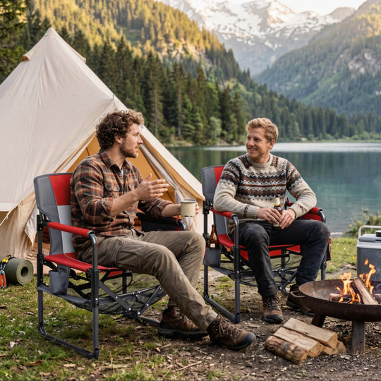 Camping Chair Heavy Duty with Cup Holder and Storage