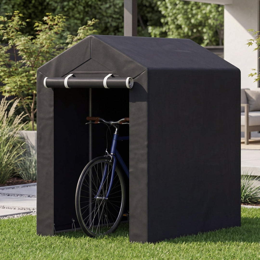 Portable Storage Shed with Roll-Up Zipper Door