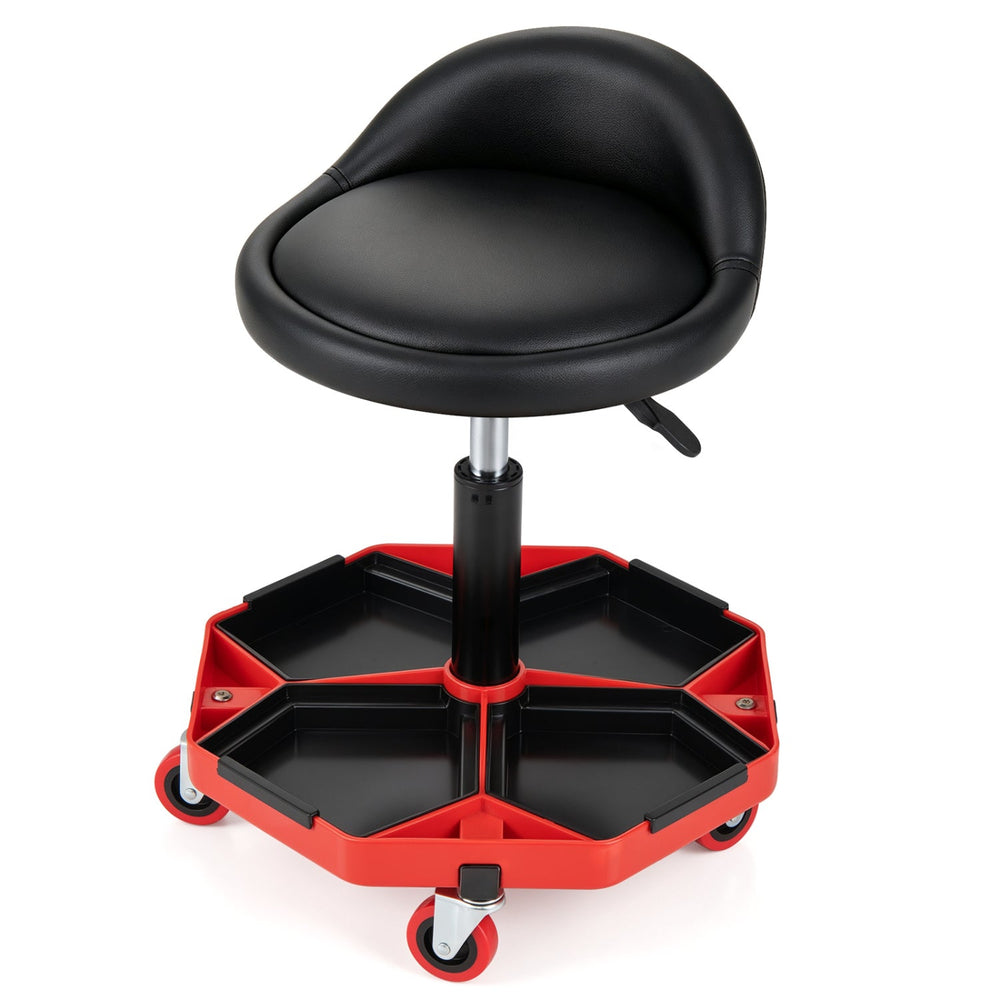 Adjustable Rolling Mechanic Seat with Storage Tray
