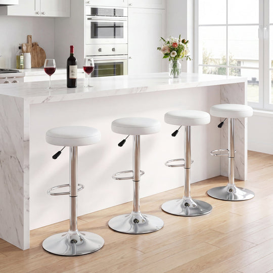 Adjustable Swivel Bar Stool with Footrest, 400 lbs Capacity