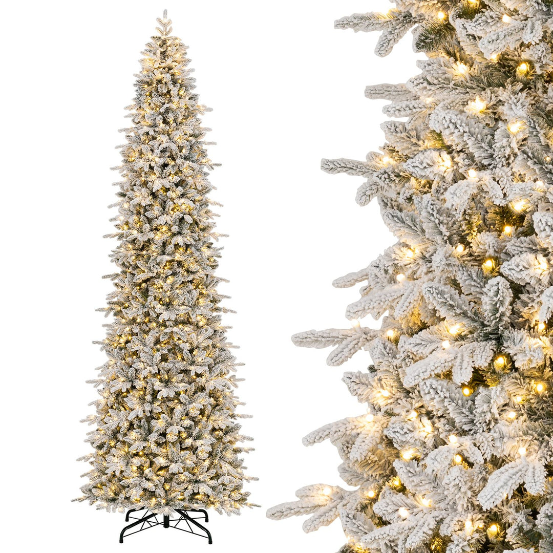 Hinged Artificial Spruce Xmas Tree with 3235/3882 Branch Tips and 1020 Warm White LED Lights