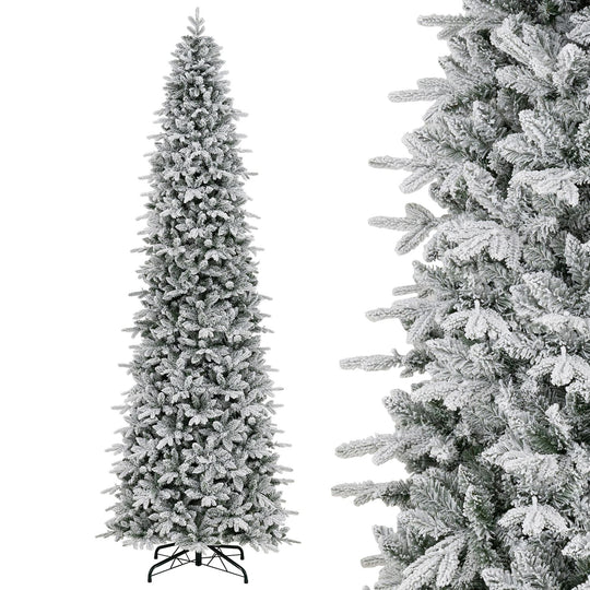 Hinged Artificial Spruce Xmas Tree with 3235/3882 Branch Tips and 1020 Warm White LED Lights