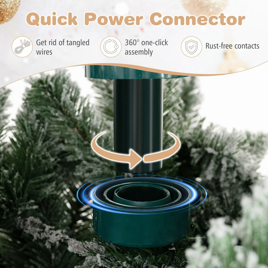 Hinged Artificial Spruce Xmas Tree with 3235/3882 Branch Tips and 1020 Warm White LED Lights
