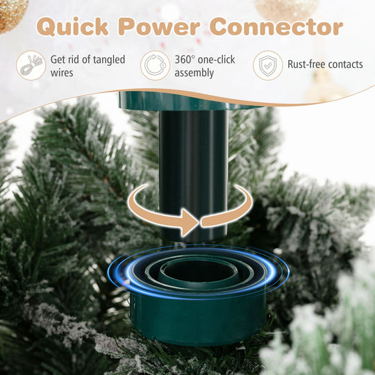 Hinged Artificial Spruce Xmas Tree with 3235/3882 Branch Tips and 1020 Warm White LED Lights