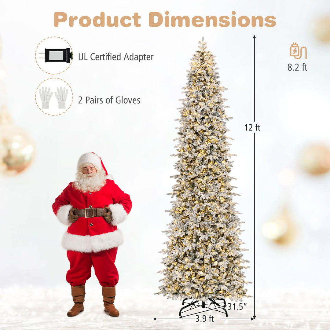 Hinged Artificial Spruce Xmas Tree with 3235/3882 Branch Tips and 1020 Warm White LED Lights