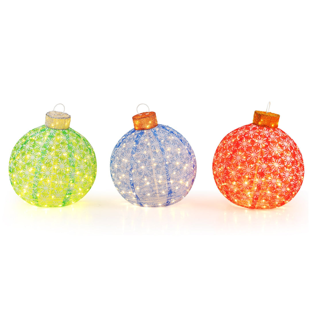 Pre-Lit Pop Up Christmas Ball Set with 300 LED Lights