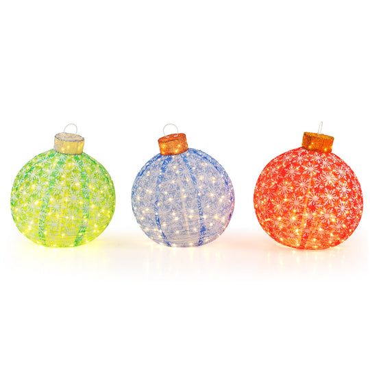 Pre-Lit Pop Up Christmas Ball Set with 300 LED Lights