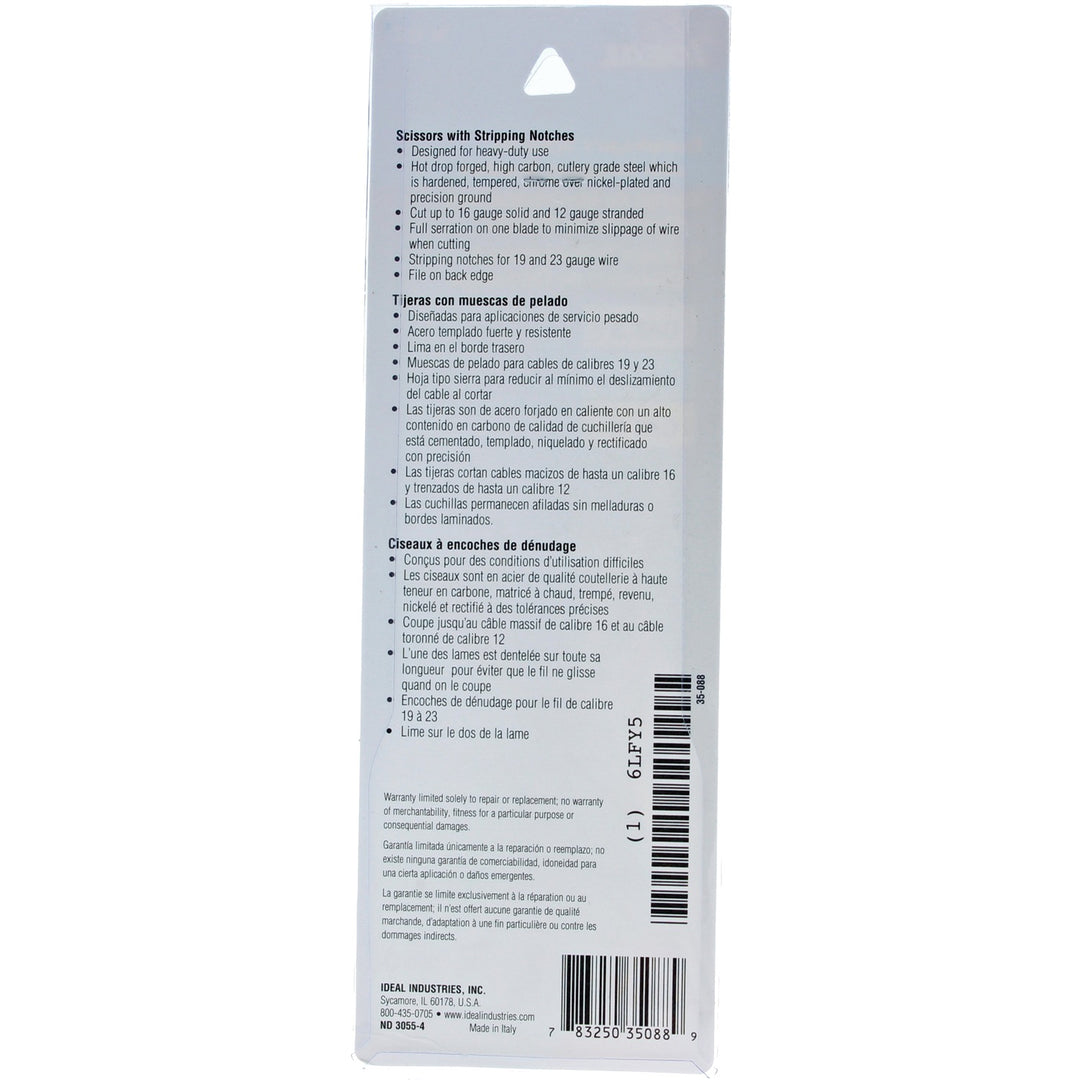 IDEAL Electrician's Scissors with Wire Stripping Notches - view 7