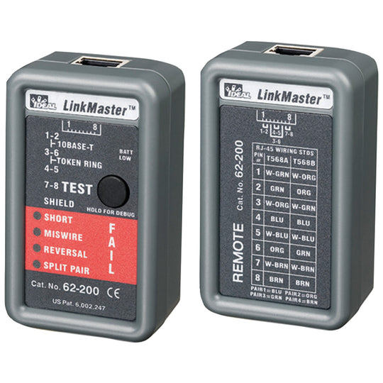 IDEAL LinkMaster RJ45 Ethernet Cable Tester & Wiremapper for CAT-3/5E/6/6A