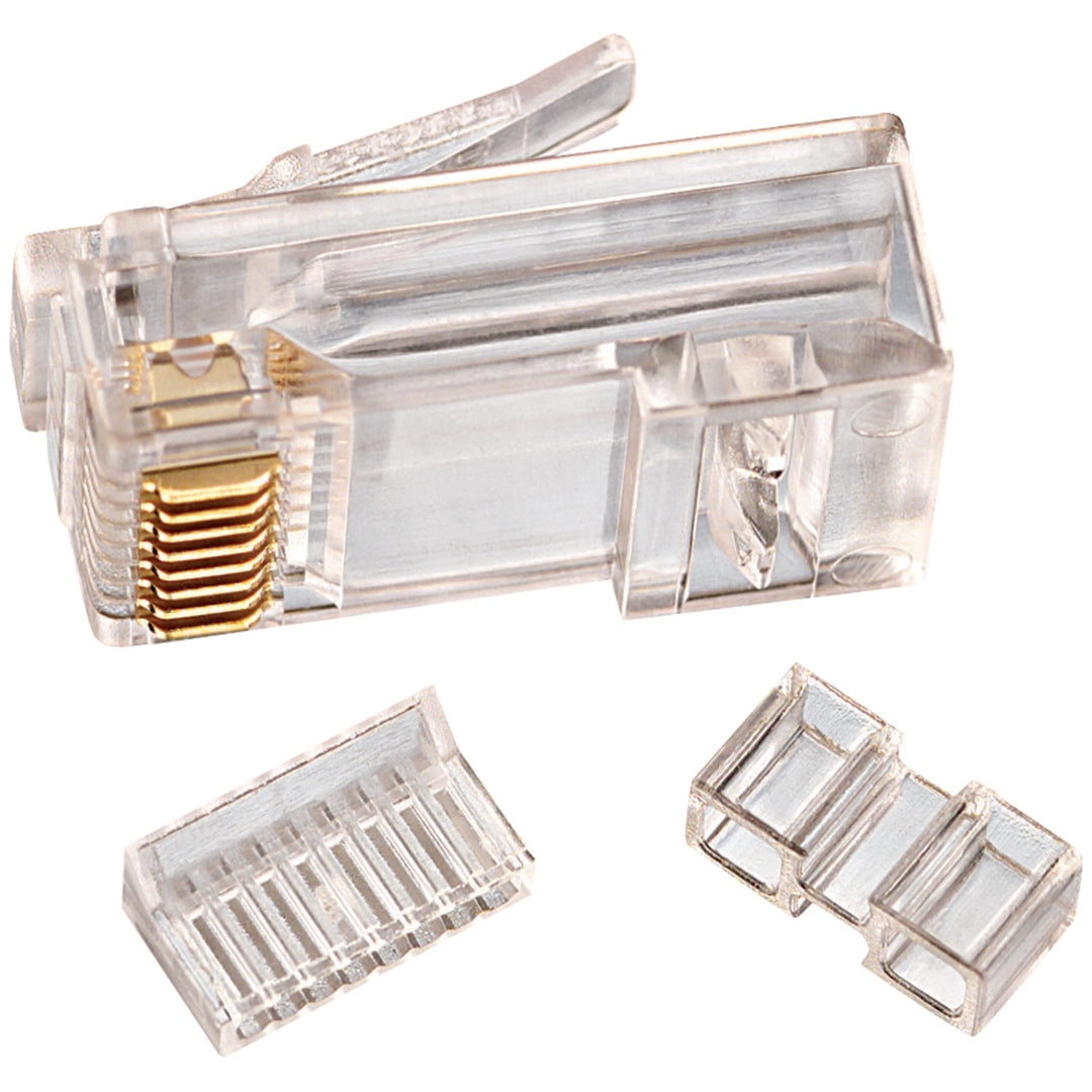 IDEAL CAT-6 RJ45 Modular Plugs, 3-Piece Design, 25 Pack