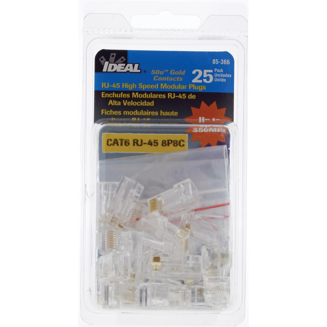 IDEAL CAT-6 RJ45 Modular Plugs, 3-Piece Design, 25 Pack - view 3