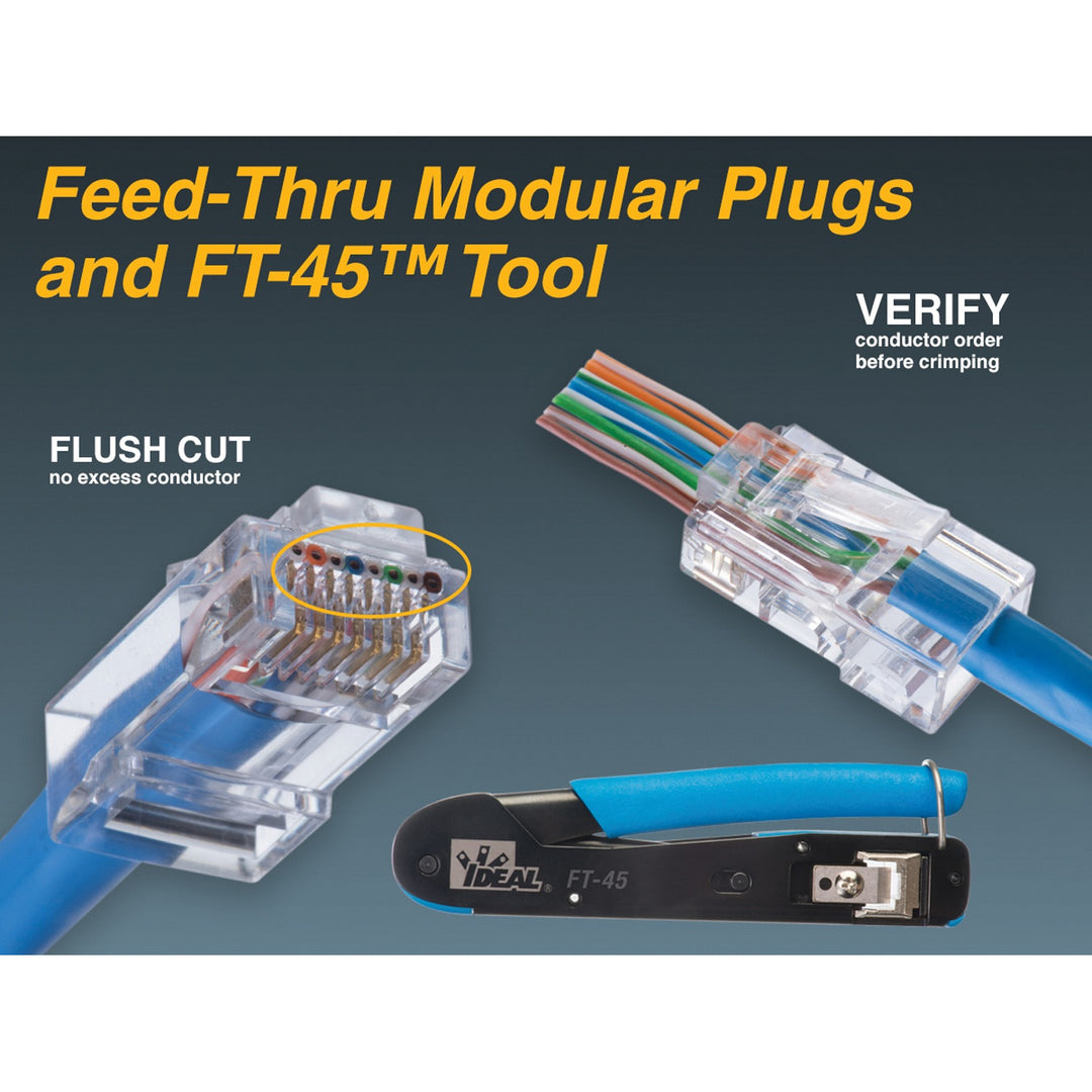 IDEAL Feed-Thru CAT-5E RJ45 Modular Plugs, 50 Pack - view 12