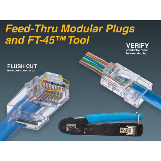 IDEAL Feed-Thru CAT-6 RJ45 Modular Plugs, 100 Pack - view 12