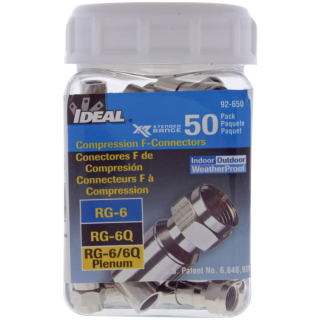 IDEAL RTQ XR RG6 F-Type Compression Connectors, 50 Pack - view 7
