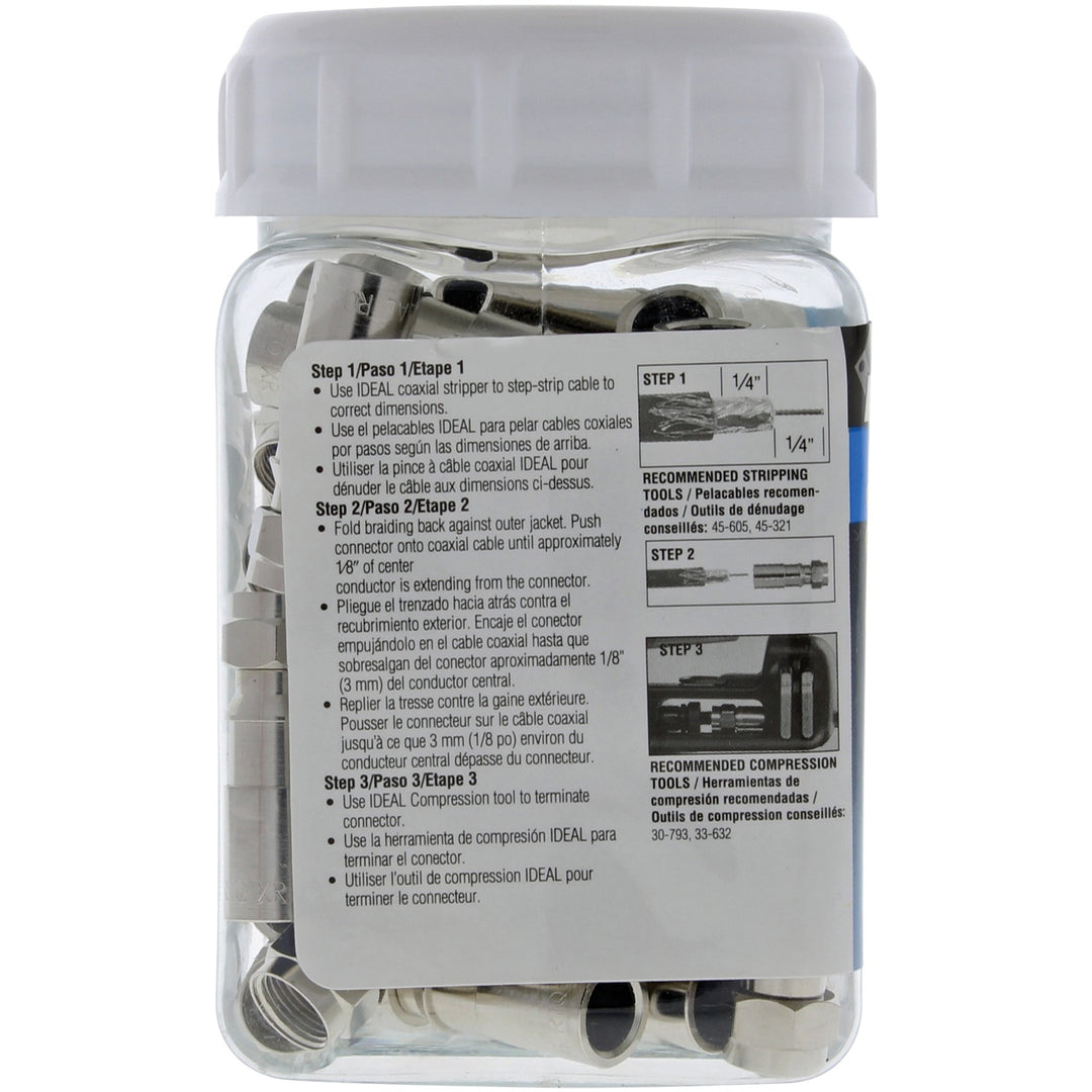 IDEAL RTQ XR RG6 F-Type Compression Connectors, 50 Pack - view 8